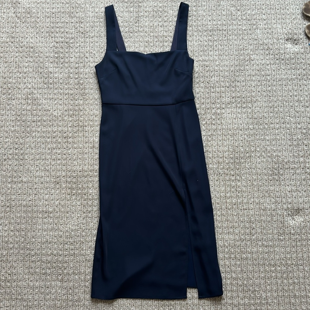 Barton/Aritzia Navy Blue Square Neck Dress